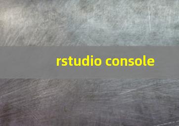 rstudio console